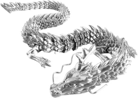 Tedious 3D Gedruckte Drachen Ornamente | 30 cm bewegliches Drachenspielzeug | Dekorationen zum Jahr des Drachen 2024 | 3D-gedrucktes Drachenfiguren-Spielzeug für Aquarium-Dekorationen, Zubehör
