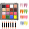 MOEPAK Set mit Pigmenten für Nägel, Puder für Nail Art, Maniküre, DIY-Zubehör, 16 Farben (A)