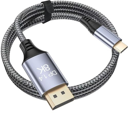 Siwket USB C auf DisplayPort Kabel 4M, 8K@60Hz 30Hz 4K@240Hz 144Hz HDR VRR Thunderbolt 4 3 DP1.4 Kabel kompatibel mit MacBook Pro Air M1 M2 iPad Pro Air 5 Surface Pro 8 Galaxy S23 S22 Ultra