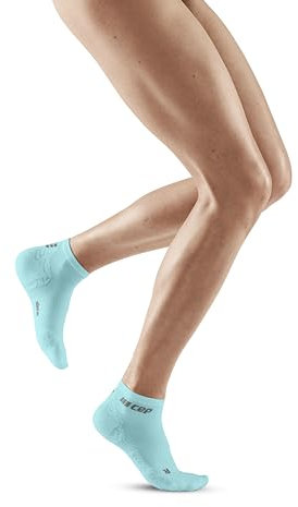 CEP - ULTRALIGHT Kompressionsstrümpfe Damen Low Cut hellblau, Gr. L, Kurze Laufsocken mit leichter Kompression, Stabilisierende anti Blasen Kniestrümpfe, Atmungsaktive Sportsocken
