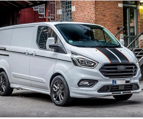 2 Stück Auto-Motorabdeckungsaufkleber, für Ford Transit Tourneo Custom Camper Van Auto Motorhaube Motorhaube Dekor Vinyl Aufkleber Sportstreifen