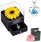 OIOYLEY Squisita scatola regalo di girasole conservata con collana a forma di cuore, per donne per San Valentino, festa della mamma, anniversario, compleanno per mamma, sorella, moglie, /, /
