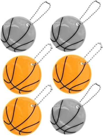 Milisten 6stücke Basketball-schlüsselanhänger Reflektierende Anhänger Für Tasche Rucksack Geldbörse Kugelketten-schlüsselanhänger Reflektierendes Design Kompaktes Zubehör