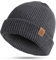 CAOZITOU Mütze Herren Damen Winter, Merino Warme Wintermütze Thermo Beanie Strickmütze Weiche Bequem für Outdoor Fahren Ski (DE/NL/SE/PL, Alphanumerisch, Einheitsgröße, Dunkelgrau 02)