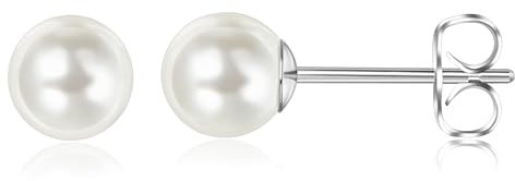 Titan Ohrringe Hypoallergen Perlenohrringe Damen Mädchen G23 Titan Ohrstecker Perlen Ohrstecker 7mm