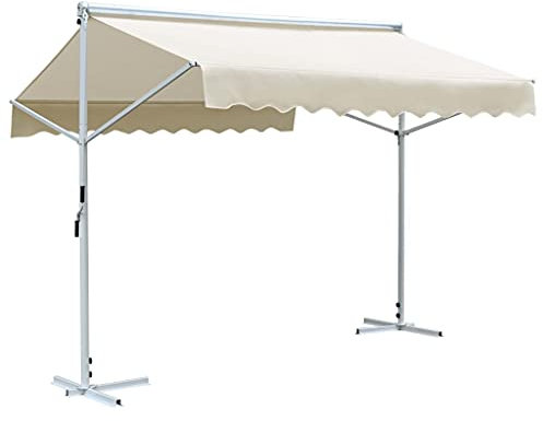 Rasen & Garten, Outdoor-Wohnen, Sonnenschirme und Sonnenschirme, freistehende Markise, 3 x 3 m, Creme