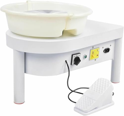 NArra Elektrische Töpferscheibe, 25 cm, 350 W, Keramik-Formmaschine, Ton-Spinnrad für Erwachsene, Anfänger, DIY-Keramikhandwerk mit Fußpedal und Beinen im Schulunterricht, Töpferstange, Heimgebrauch