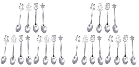 12 Pcs Christmas Spoon Set Stainless Steel Stylish Exquisite Wide Application Comfortable Handfeel Christmas Oven Gloves and Tea Towel Set