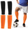 Football Sock Sleeves for Men - 2 Pairs of Sock Sleeve Football for Adults, Pre Cut Football Socks, Footless Football Socks, Fit Perfectly Over Shin Pads (Black & Orange)