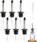 UBRAVE 6 Pcs Metal Pour Tappo Versatore Bottiglia,Beccucci Per Bottiglie Di Liquori,Dosatore Con Tubo Per l'Aria,Con Spazzola Per Pulizia,Per Bottiglie, Cocktail, Vino, Grappe, Feste e Bar (Nero)