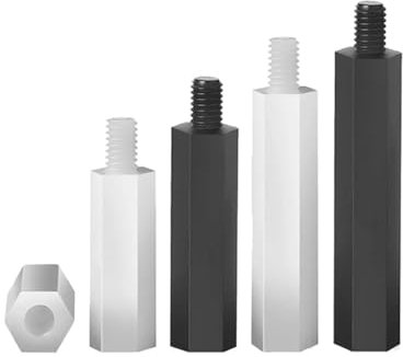 M2-M4 Blanc Noir Nylon Entretoise Colonne Hexagonale Support Pilier Carte Mère Entretoises Goujon En Plastique Mâle Femelle Entretoise
