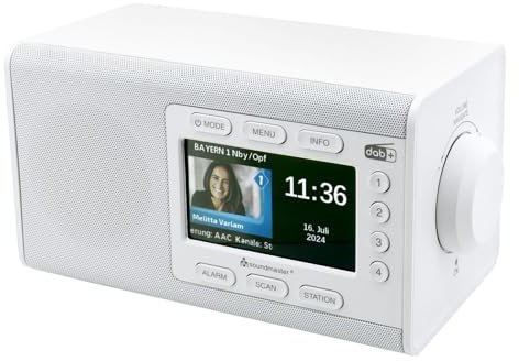 Soundmaster DAB900 Digitalradio mit DAB+ & UKW/FM, Bluetooth & Wecker, Farbe:weiß