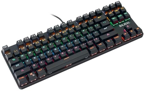 Jubepk Tastiera meccanica | Tastiera da compatta | Tastiera meccanica compatta | Tastiere con 87 tasti meccanici, due tasti meccanici a colori per
