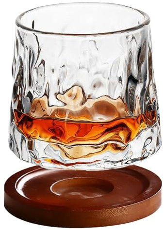 NIYATA Whiskygläser Kristallglas,160ML Whisky Gläser,Whisky Glass,Whiskey Kristallgläser,360 Graders Vridbara,für Bars,Wohnungen,KTV