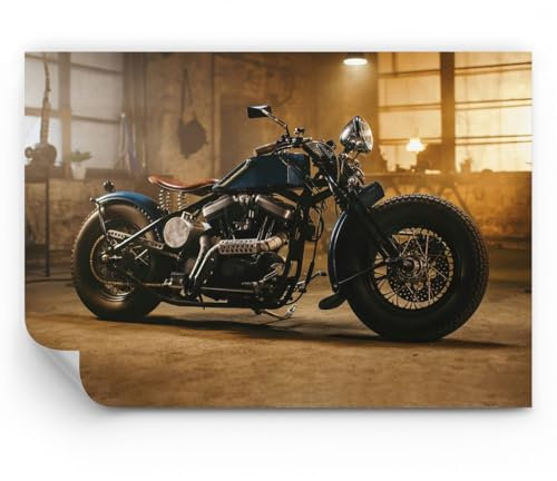 ARTTOR Papier Peint Panoramique en vinyle Premium Sand - Harley-Davidson Moto Moteur - 500x350 cm - Revêtement mural décoration Moderne Décoration Wallpaper Photo Salon Chambre - WF2AA500x350-4233