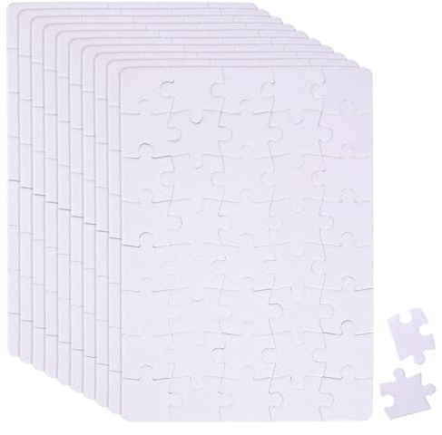 DONQTWAY 10 Stück Blanko Puzzle zum Bemalen, Puzzle Selbst Gestalten, DIY Fotopuzzle, Kreatives Bastelset, Selbst Gestalten für Kindergeburtstag und Kunstprojekte, Kindergeburtstag Basteln