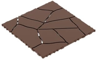 Terrassenfliesen 30x30 cm, Wetterfeste Balkonfliesen aus Kunststoff mit Drainage, Klick-System für Terrasse & Garten (4 Stück,Braun Rot)