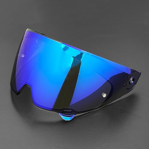 PUBIBD Motorradhelm Visier für RUROC Atlas 3.0 4.0, Motorradhelm Linse Helm Brille Gläser Verspiegelt Helmvisier Getöntes Visier, Motorrad Windschutz Helmlinse,B Blue-Plated
