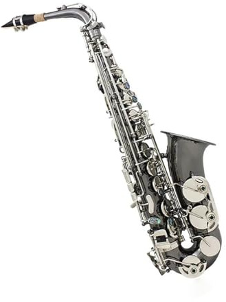 Saxophone für Musikliebhaber Vernickeltes schwarzes Altsaxophon Eb Messingmaterial(Black saxophone)