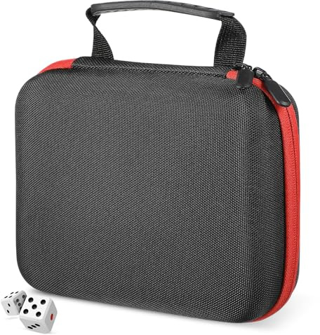KICHOUSE Dice Organizer Tasche mit Trennwand Kompakte Würfelbox aus Verbundmaterial Tragbare Spielwürfel Aufbewahrung mit Reißverschluss Vielseitige Spielstein Tasche für Brettspiele