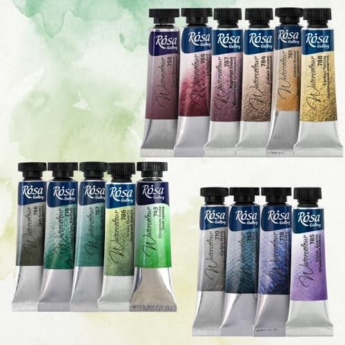 Rosa Gallery Super Granulation Professional Aquarellfarben 15 Tube x10 ml (Super Granulation Set N15_1)