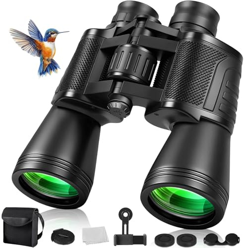 20x50 Fernglas für Erwachsene, Vogelbeobachtungs Ferngläser mit BAK4 Prism FMC-Objektiven - 26mm Großes Okular Clear View Fernglas, Objektiv für Vogelbeobachtung,Sport,Wandern,Reisen