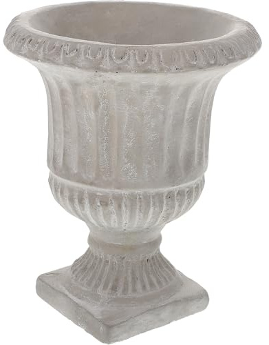 Lurrose Concrete Vase Cement Flower Pot Plant Container Cement Garden Planter for Hydroponic Plants Simple Vase with Flat Base Simple Style for Living Room or Dining Room Decor