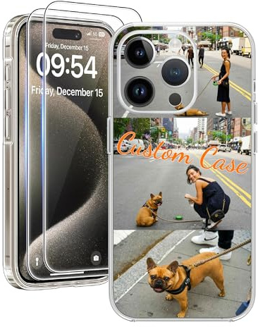 Cliffora Novità 2026 Custodia Personalizzate per iPhone 17 16 15 14 13 12 11 Plus Pro Max, Custodia con 3 Foto [6 Materiali INCLUS. Magnetico] & 2 Bicchieri Temperati