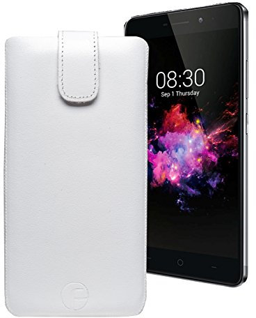Original Favory Etui Tasche für TP-Link Neffos X1 | Leder Etui Handytasche Ledertasche Schutzhülle Case Hülle Lasche mit Rückzugfunktion* in weiss