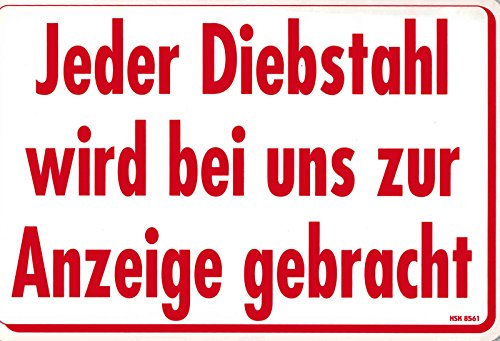 Schild - DIEBSTAHL WIRD ZUR ANZEIGE GEBRACHT - 308561-30 x 20 cm