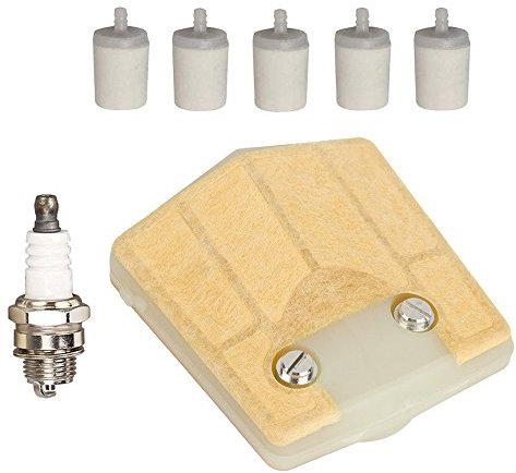 Carkio Filtre à air avec Filtre à Carburant Bougie d'allumage Compatible with tronçonneuse Husqvarna 61 66 266 181 281 288 Compatible with 501 8071-01