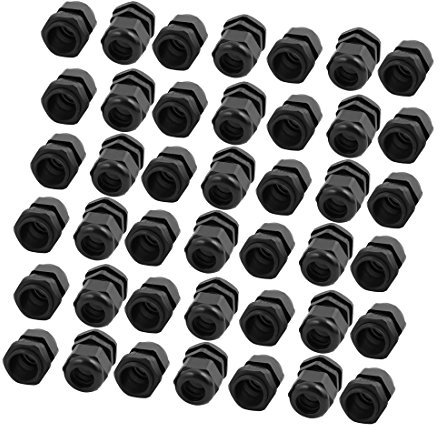 sourcing map 42Pcs PG21 Waterproof Cable Gland Fixing Connector Joints Fastener Black