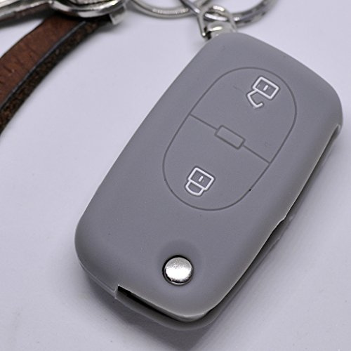 Soft Case Schutz Hülle Auto Schlüssel 2 Tasten für Audi A2 A3 A4 A6 S4 TT S6 bis 2007 / Farbe Grau