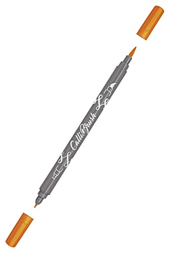 ONLINE Calli.Brush Pen mit Double-Tip, Pinsel- und Kalligraphie-Spitze, Handlettering Brush-Pens in verschiedenen Farben, bunte Bullet-Journal Stifte für Kalligrafie, Aquarell, Farbe: Fluo Orange