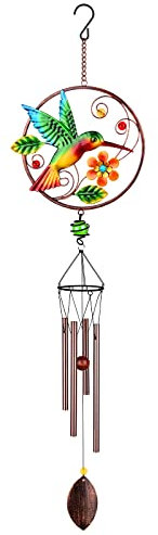CREATIVE DESIGN Windspiel, 81,3 cm Höhe, Kolibri-Windspiel, tragbares Metall-Windspiel für den Garten, Heimdekoration