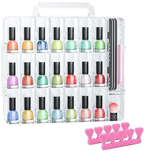 Nail Polish Organizer Case for 48 Bottles, Gel Nail Polish Storage Holder