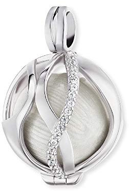 Engelsrufer Damen Anhänger Paradise Sterling Silber mit Austauschkugel XS, 19 Zirkonia Steine, Öffnungsmechanismus, Nickelfrei, Elegantes Schmuckstück