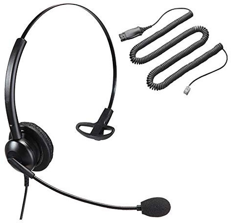 Mairdi Affordable Single Ear Noise Cancelling Office/Call Centre Headset with HIS Bottom Cable for Avaya IP 1608, 1616, 9601, 9608, 9611, 9611G, 9620, 9620C, 9620L, 9621, 9630, 9640 + Many More