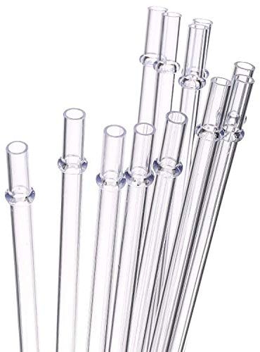 DAKOUFISH 7 Inch Clear Reusable Plastic eplacement Drinking Straws for10 oz & 12 oz Short Mini Mason Jar Tumblers,Set of 12 Pcs Straws with Cleaning Brush (7inch, Clear)