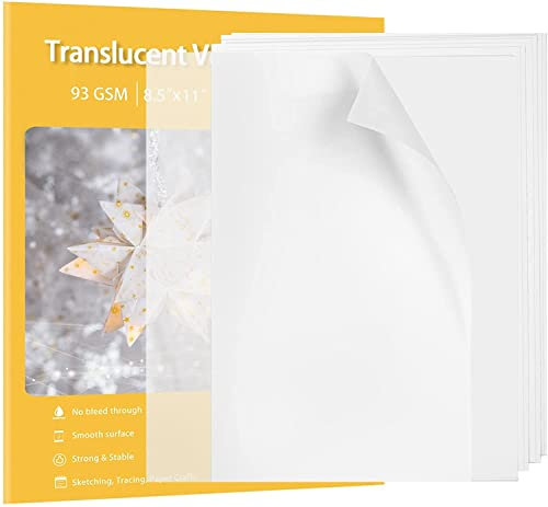 Pergamentpapier, durchscheinend, bedruckbar, 110 Blatt, 21,6 x 27,9 cm, für Hochzeitseinladungen, Scrapbook-Projekte (21,6 x 27,9 cm, 93 g/m²/28,6 kg)