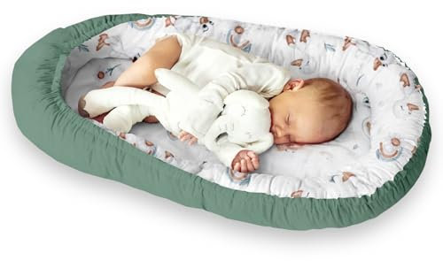 Multifunktionale Kuschelnest Babynest Kokon für Babys und Säuglinge, Nestchen, Reisebett, 100% Baumwolle, antiallergisch