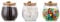 Glass Jars with Bamboo Lids and Labels Small 3Pcs 750Ml Airtight Kitchen Food Storage Jars Ribbed Tea Coffee Sugar Canisters for Preseving Herb, Bon Bon, Sweet Cookie