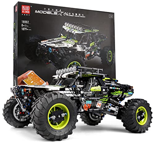 Mould King 18002 1890pcs Baustein Kletterfahrzeug, 2.4g Fernbedienung Und App Dual Control 4x4 Technologie Serie Extreme Offroad Fahrzeug, Kompatibel Mit Technologie Green Ghost Kletterauto
