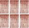 Lostwry 6 Stück Metallic Lametta Vorhänge Tinsel Vorhänge Folie Fransen Vorhang Schimmer Glitzervorhang Fringe für Geburtstag Hochzeit Weihnachtsfeier Tür Fenster Dekoration 1 x 2m (Roségold)