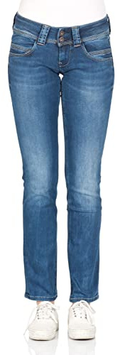 Pepe Jeans Damen Jeans Venus - Regular Fit - Blau - Authentic Rope W24-W34 Baumwolle Stretch, Größe:28W / 32L, Farbvariante:Authentic Rope D24