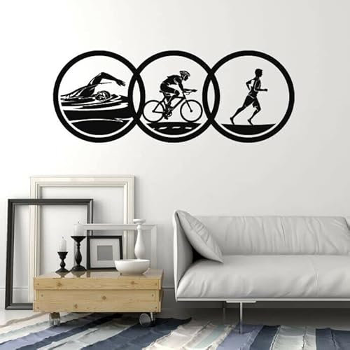 myrockshirt Triathlon Schwimmen Radfahren Laufen 100 x 40 cm Aufkleber Autoaufkleber Sticker Wandtattoo