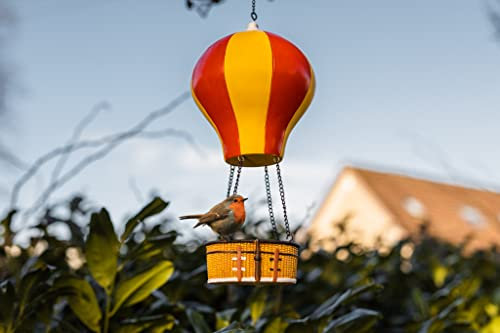Garden Mile Novelty Hanging Wild Bird Feeder Hot Air Balloon Weatherproof with Hanging Hook Chain Lightweight Small Bird Feeder Bird Feeding Station Bird Feeders for Small Birds Garden Decorations