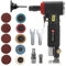 SI FANG 16Pcs Right Angle Air Die Grinder Kit with 1/4 1/8 Collets 2 Inch Quick Change Sanding Discs Accessories, Mini Pneumatic Polisher Sander Grinding, Polishing & Deburring Tools (Black)