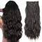 Xtrend 16 Inch Black Brown Wavy Hair Extensions 11Clips in Hair Extensions Synthetic Hair pieces for Women Girls 4PCS Full Head Set Thick Curly Wavy Synthetic Hair Extensions 2#…
