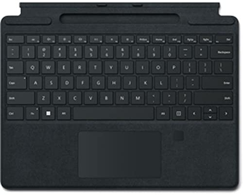 Surface Pro Signature Keyboard with Fingerprint Reader Black Microsoft Cover port QWERTY Spanish
